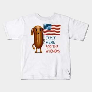 I'm just here for the wieners Kids T-Shirt